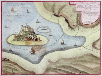 Byen, slottet og klosteret Mont Saint-Michel, 1703